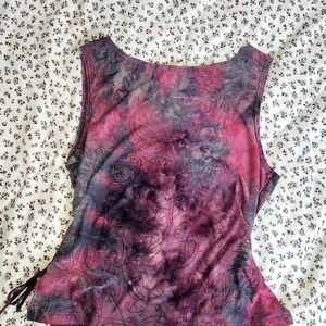 Pink and Purple Tie Die Tank Top